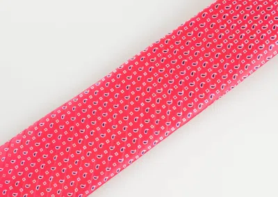 Battisti Napoli Red With Paisley Pattern 100% Silk Satin Neck Tie In Pink