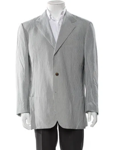 Pre-owned Battistoni Linen Striped Blazer In Multi