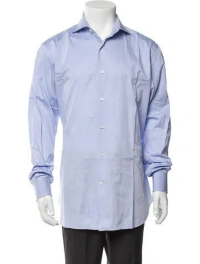 Pre-owned Battistoni Long Sleeve Dress Shirt In Blue