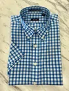 Batton Baker Short Sleeve Cotton Shirt In Blue In Blue
