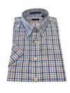 Batton Men's Cedric Short Sleeve Cotton Shirt In Multi In Multi