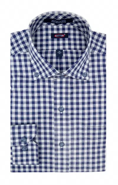 Batton Men's Cotton Long Sleeve In Navy In Blue