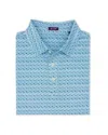 Batton Men's Lawrence Print Performance Polo In Blue In Blue