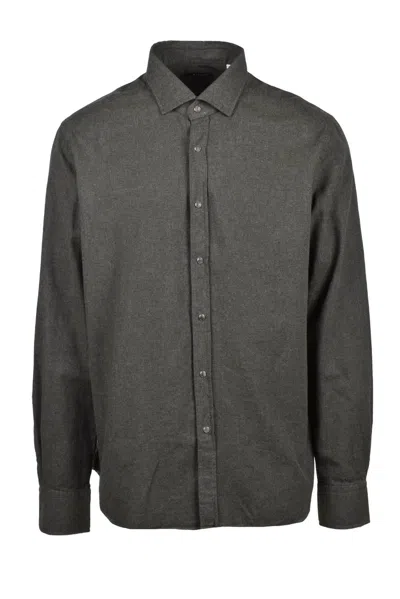 Baturo Green Button-down Cotton Shirt In Gray