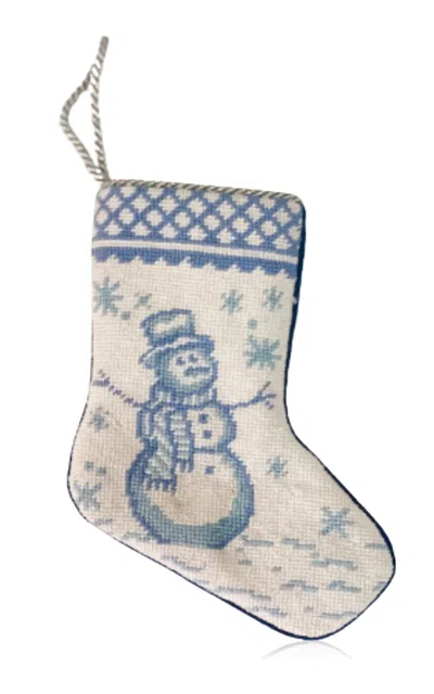 Bauble Stockings Limited Edition Pearly Gates Friendly Frosty Toile Stocking In Blue