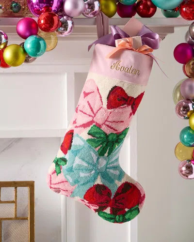 Bauble Stockings X Sainty Nelsen Multi Bows Christmas Stocking, Personalized