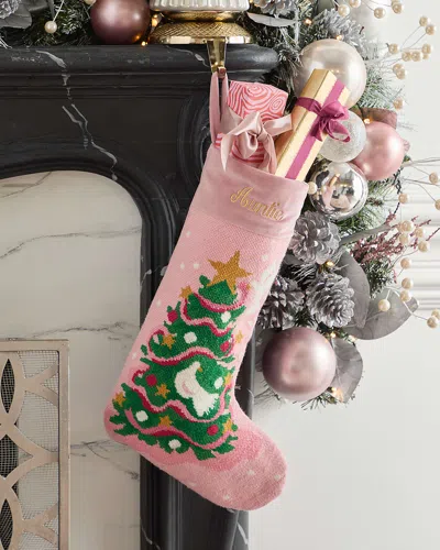 Bauble Stockings X Sainty Nelsen Peace On Earth Stocking Personalized Christmas Stocking In Pink
