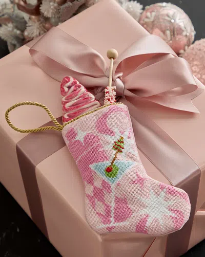 Bauble Stockings X Sainty Nelsen Pink Holly Jolly Molly Martini Stocking In Black
