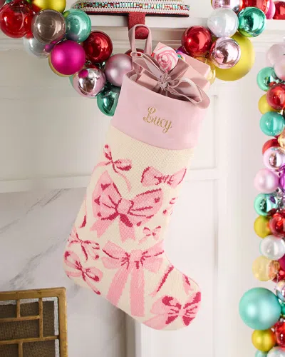 Bauble Stockings X Sainty Nelsen Sincerely Sainty Christmas Stocking, Personalized In Pink
