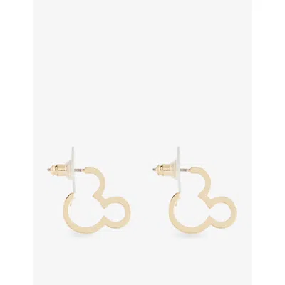 Bauble Womens Bar X Disney Mickey Mouse Outline Gold-plated Brass Earrings