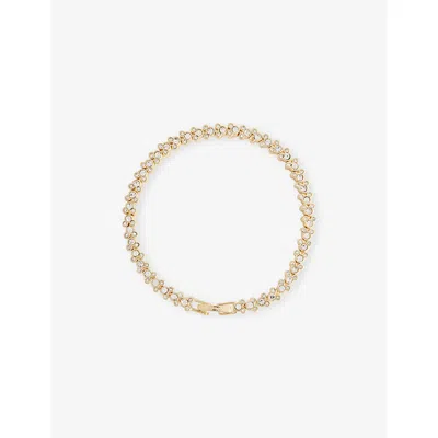 Bauble Womens Bar X Disney Mickey Mouse Gold-plated Brass Tennis Bracelet Clear In Transparent