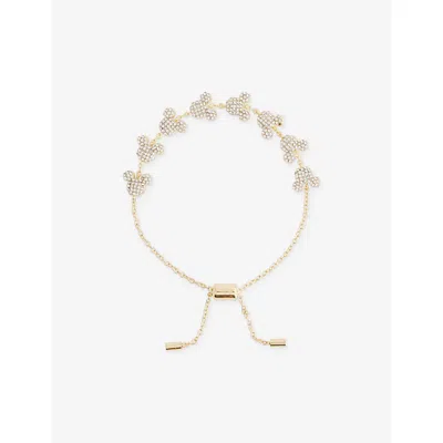Bauble Womens Bar X Disney Mickey Mouse Pave Gold-tone Brass Bracelet Clear In Transparent