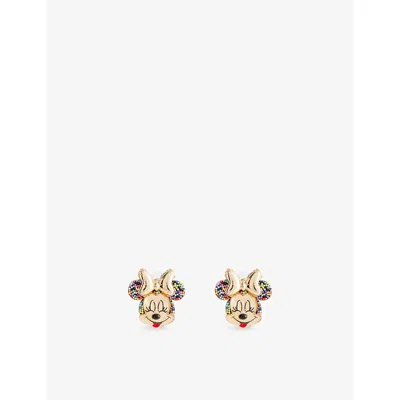 Bauble Womens Bar X Disney Minnie Mouse Gold-plated Brass Earrings Multi