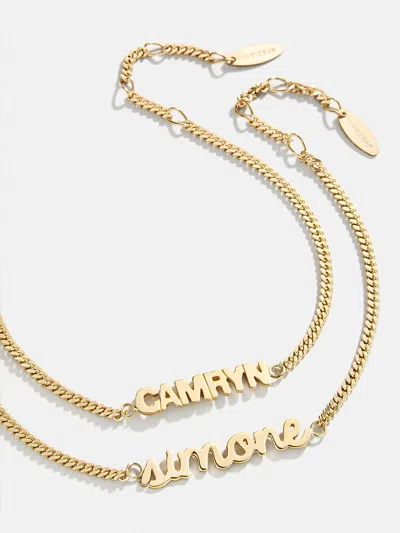 Baublebar 14k Gold Curb Chain Custom Nameplate Bracelet