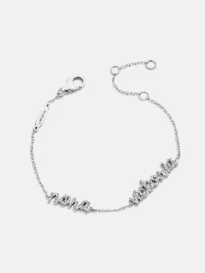 Baublebar 14k Sterling Silver/pavé Custom Script Multi Name Bracelet In Metallic