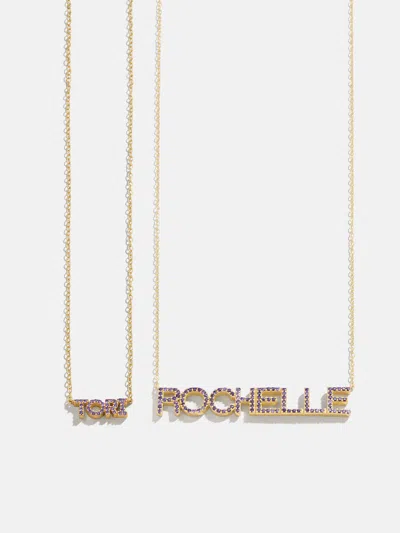 Baublebar 18k Gold Birthstone Custom Nameplate Necklace