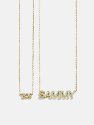 Baublebar 18k Gold Birthstone Custom Nameplate Necklace