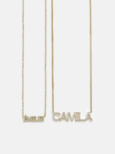 Baublebar 18k Gold Birthstone Custom Nameplate Necklace