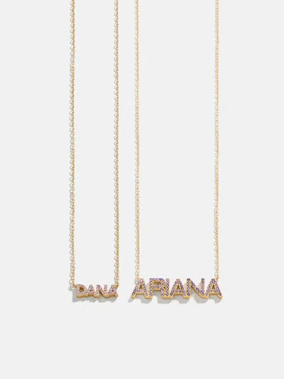 Baublebar 18k Gold Birthstone Custom Nameplate Necklace