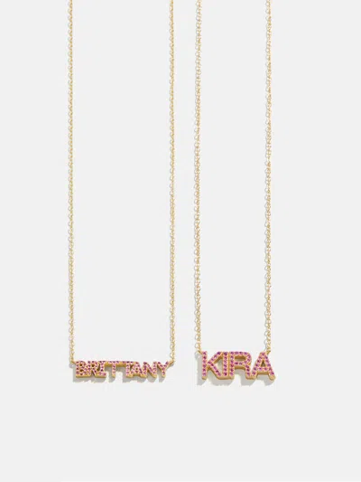 Baublebar 18k Gold Birthstone Custom Nameplate Necklace