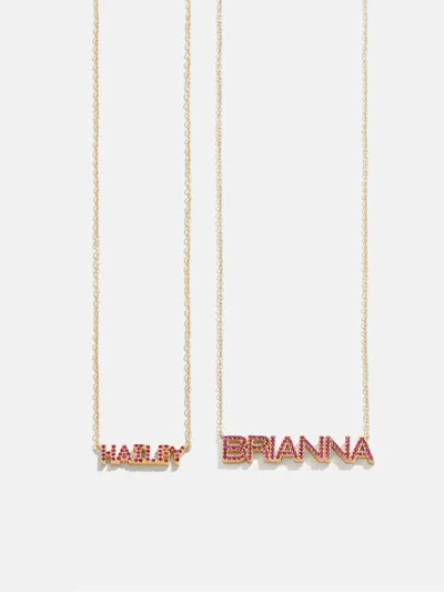 Baublebar 18k Gold Birthstone Custom Nameplate Necklace