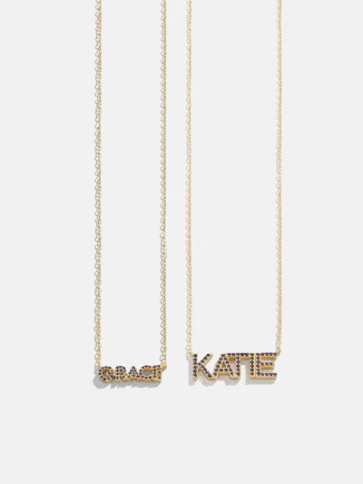 Baublebar 18k Gold Birthstone Custom Nameplate Necklace
