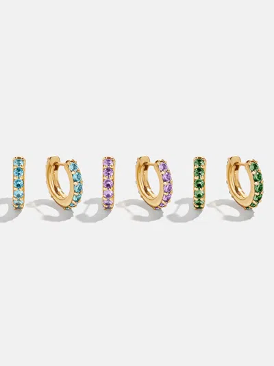 Baublebar 18k Gold Birthstone Huggie Earrings In Multi