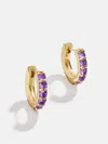 Baublebar 18k Gold Birthstone Huggie Earrings In Purple