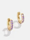 Baublebar 18k Gold Birthstone Huggie Earrings In Purple