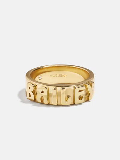 Baublebar 18k Gold Cigar Band Custom Ring In Green
