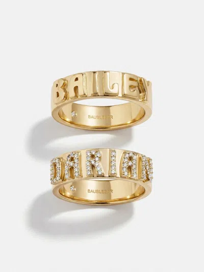 Baublebar 18k Gold Cigar Band Custom Ring In Green