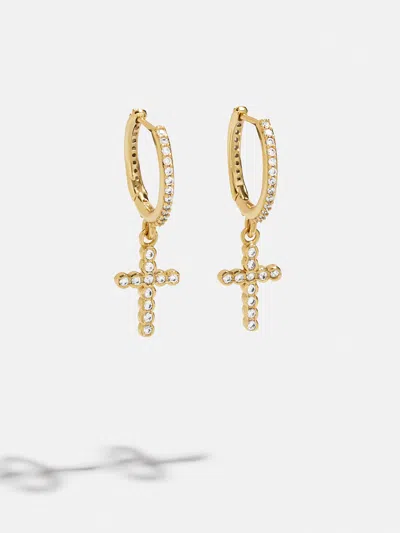 Baublebar 18k Gold Cross Earrings