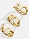 Baublebar 18k Gold Double Custom Initial Block Ring In Gold