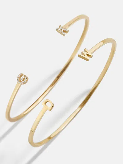 Baublebar 18k Gold Double Initial Custom Cuff Bracelet