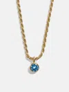 Baublebar 18k Gold Florence Birthstone Necklace In Blue