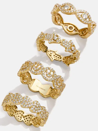 Baublebar 18k Gold Smiley Pavé Ring