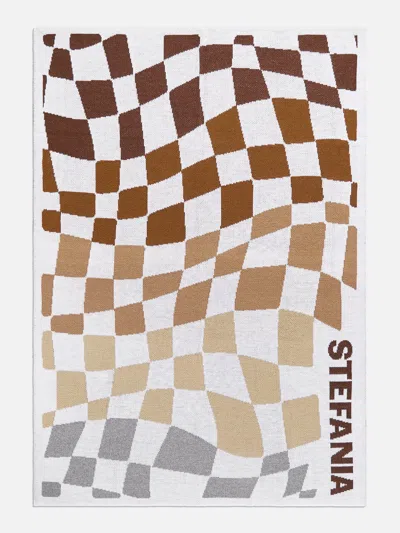 Baublebar 3d Check Custom Blanket In Brown