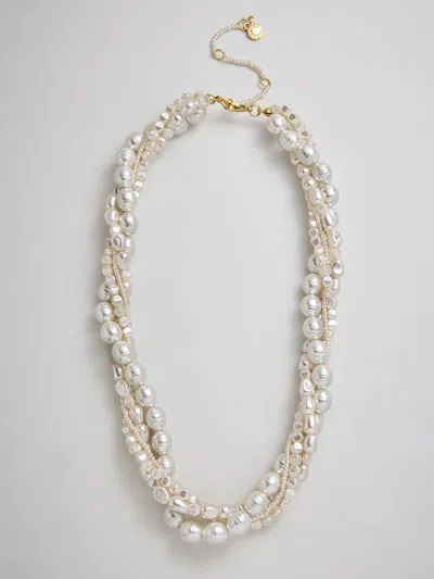 Baublebar Adeline Pearl Layered Collar Necklace In Silver