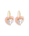 Baublebar Alma Cubic Zirconia Heart Drop Earrings In Pink