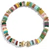 Baublebar Amaris Semiprecious Initial Beaded Stretch Bracelet In Multi