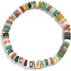 Baublebar Amaris Semiprecious Initial Beaded Stretch Bracelet In Multi