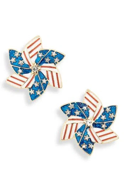 Baublebar American Flag Pinwheel Stud Earrings In Blue