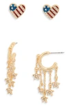 Baublebar Americana 2-piece Stud & Hoop Earrings Set