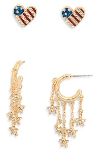 Baublebar Americana 2-piece Stud & Hoop Earrings Set