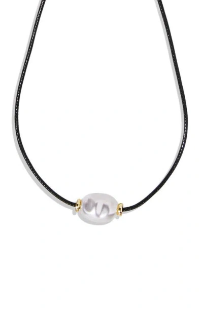 Baublebar Antonia Faux Pearl Necklace In Black