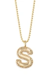 Baublebar Arianna Initial Pendant Necklace In Gold