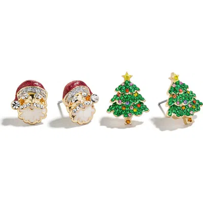 Baublebar Assorted 2-pack Spruced Up Santa Stud Earrings In Multi