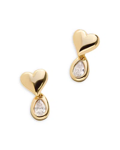 Baublebar Athena Cubic Zirconia Heart Bezel Drop Earrings In Gold