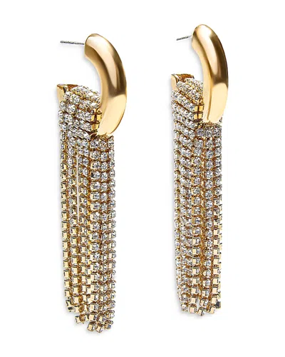 Baublebar Autumn Crystal Chain Drape Hoop Earrings In Gold Tone In Clear