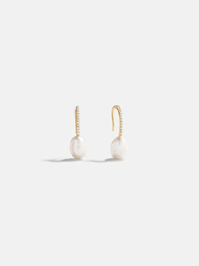 Baublebar Barbra 18k Gold Pearl Earrings In White